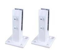 Pince de serrage carrée sans perçage pour clôture de piscine et balcon Support d'entretoise pour verre de 1,27 cm et 9,5 cm Supports de sol de 160 mm Finition blanche Utilisation jardin et escalier