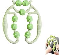 Pince de serrage circulaire à 9 roues, rouleau de massage des jambes, rouleau à anneau multifonctionnel, masseur de jambes, pour jambes, cou, muscles, mains, bras relaxants (vert)