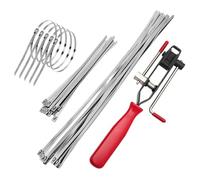 Pince de serrage CV avec 20 pièces de bandes de sertissage grandes et petites en acier inoxydable, jeu de sangles en acier inoxydable réglables | Kit complet d'outils Cli