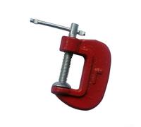 Pince de serrage en acier robuste de 2,5 cm pour le travail du bois et le métal - Cadre renforcé - Poignée en C - Rouge souple amovible