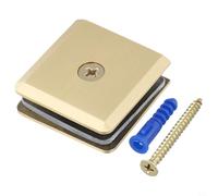 Pince de serrage en laiton avec profil carré en U pour porte de salle de bain en verre trempé de 8 à 12 mm d'épaisseur (doré)