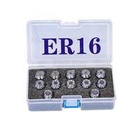 Pince de serrage ER16 Ensemble de pinces de serrage ER16 en acier à ressort 65Mn avec une précision de pince nominale de 0,003(0.008 suit,ER16-(1-12.7mm)17PCS)