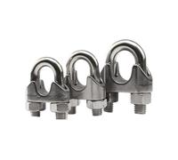 Pince de serrage for câble métallique en acier inoxydable 304, étanche M2 à M6, ensembles d'écrous et de boulons, mandrin en forme de U, Clip de boucle de cravate, 4 pièces(Size M2 4pcs)