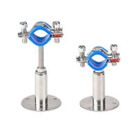 Pince de serrage for tuyau en acier inoxydable SS304, 15-89mm de diamètre extérieur, Support avec plaque de Base, longueur du poteau 30-50mm/50/100mm/100150mm/150-200mm(Brown,60-65mm)