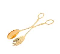 Pince de service en alliage d'aluminium pour gâteau, salade et fruits avec poignée ergonomique en ciseaux, cuillère et fourchette, pince de service élégante européenne, cuillère, fourchette, gâteau