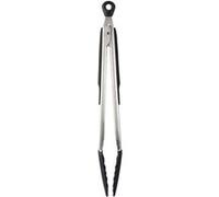 OXO Good Grips - Pince avec embouts en silicone - Pince cuisine inox et silicone antidérapant - Inox, Silicone thermorésistant, Noir, 30 cm