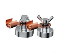 Pince de support de soudage magnétique pour une mise à la terre stable sur poteaux métalliques, piliers et surfaces de soudage incurvées ou plates (petit * 2)