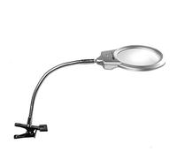 Pince de table grossissante en verre éclairé avec lumière LED pour travaux de bricolage précis, stations de soudage (noir argenté, taille unique)