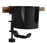 Pince de table porte-gobelet - Organisateur rotatif pour casque - Porte-gobelet anti-déversement - Pour la maison, le bureau, le bureau - Support de serrage réglable robuste pour organiser les