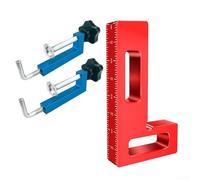 Pince de travail du bois à angle droit à 90°, ensemble de tendeurs d'angle de 12 cm avec blocs réglables en alliage d'aluminium pour assemblage de boîtes, armoires et cadres, résistant à la rouille