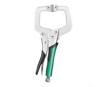 Pince de verrouillage en C en acier à haute teneur en carbone avec vis réglable, pinces de soudage robustes pour le travail du bois, fixation électrique, mécanisme de déclenchement rapide, argenté