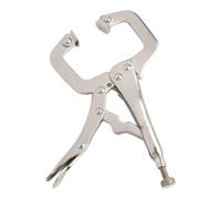 Pince de verrouillage en C en acier robuste pour mini tâches de soudage, pince à mâchoire large, étau pour tôle, argent, 17 cm au total