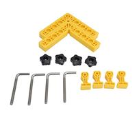 Pince d'épissure carrée à angle droit de positionnement à 90 degrés, kit de fixation d'angle réglable pour le travail du bois, pour armoires, cadres photo, fibre ABS, plastique (Jaune)
