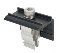 Pince d'extrémité de panneau solaire 30 à 50 mm - Installation rapide - Clip de montage en acier inoxydable en alliage de zinc pour toit de camping-car, bateau, maison - Noir et argenté - 50 mm (clip