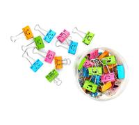 Pince Document Sourire 25mm,48 PCS Mini Pince à Dessin Métal Coloré,Attaches Parisiennes pour Bureau École Maison,Binder Clips Pour Fournitures De Bureau,Décoration Photo