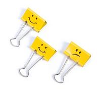 Pince double clip Emojis 19 mm Rapesco - Boîte de 20 - jaune