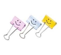 Pince double clip, (L)32 mm, rose, émoticône