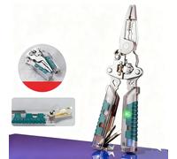 Pince Électricien Multi-Outil 17-en-1 avec Stylet Pliable et Testeur de Tension, Dénudeur Tout-en-Un, Coupe-Fil, Pince à Câbler pour Réparations Électriques, Bricolage et Usage Domestique(1pcs)