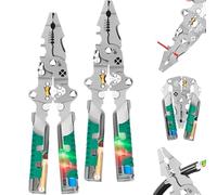 Pince électrique Tuvilo mise à niveau 2025, dénudeur de fil tournevis testeur pliage Tuvilo, stylet pliant 20 en 1, pince électricienne compacte multi-outils, coupe-câbles avec pince, sertir(2PCS)