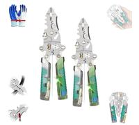 Pince électrique Tuvilo, tournevis pliable, dénudeur de fils, pince à dénuder 8 en 1 avec testeur de tension, pince à dénuder multifonctionnelle(Green A*2)