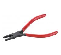 Pince électronique à bec plat court et lisse 565 - manche PVC rouge SAM OUTILLAGE