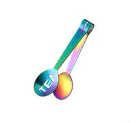 Pince en acier inoxydable de qualité supérieure avec bords arrondis, 12,3 x 3,4 cm, pince multi-usage pour pain, salade et barbecue, passe au lave-vaisselle, outil de cuisine (multicolore)