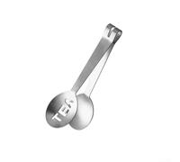 Pince en acier inoxydable de qualité supérieure avec bords arrondis, 12,3 x 3,4 cm, pince multi-usage pour pain, salade et barbecue, passe au lave-vaisselle, outil de cuisine (argenté)