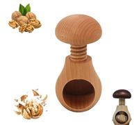 Pince en bois de noyer en forme de champignon, outil portable de fissuration en noyer, casse-noix en spirale, outil de fissuration d'écrous mécanisme de vis facile, multifonction pour noix de pécan