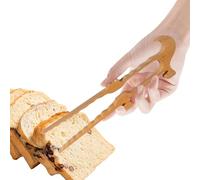 Pince en bois - Pince à gâteau | Gadgets de cuisine de 27,9 cm - Outils de service - Pince à bacon avec aimant pour petit déjeuner, cuisine, bagel, gâteau, muffin, pain, service des aliments