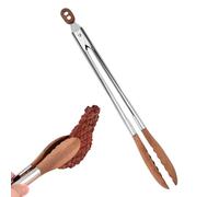 Pince en bois pour la cuisine | Pince de cuisine antidérapante | Ustensiles de service à salade, avec trou, , cornichons, pâtes pour cuisine, barbecue, grille- , barbecue
