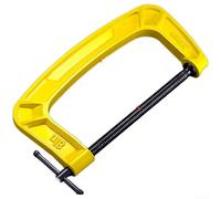Pince en G en fer ductile robuste de qualité industrielle avec poignée antidérapante et poignée ergonomique en T pour un serrage sûr sur le bois, le métal et les matériaux plastiques, finition jaune