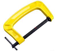 Pince en G en fer ductile robuste de qualité industrielle avec poignée antidérapante et poignée ergonomique en T pour un serrage sûr sur le bois, le métal et les matériaux plastiques, finition jaune