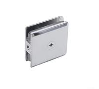 Pince en laiton avec profil carré en U pour porte de salle de bain en verre trempé de 8 à 12 mm d'épaisseur (chromé)