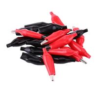 Pince en métal 35MM Pince électrique Fer nickelé Haute conductivité Manchon en PVC Ignifuge Écologique pour les tests électriques Laboratoires scolaires Réparation 20pcs Rouge