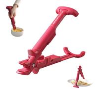 Pince en Silicone 2 en 1, Pince Multi-usages Anti-brûlure, Pince à Bol Anti-brûlure, Poignée Antidérapante, avec Verrouillage, pour Saisir Bols, Assiettes, Plats Chauds Etc-Rouge Bordeaux