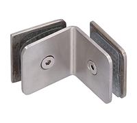 Pince en Verre à 90 Degrés pour Garde-corps en Acier Inoxydable Support de Tablette en Verre Support de Pince de Douche à Angle Droit Double Face pour 0,3 à 5 Pouces D'épaisseur