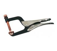 SAM Outillage Pince-étau serre-joint à vis 214-10 cuivrée patin orientable 100 mm