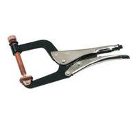 SAM Outillage Pince-étau serre-joint à vis 214-10 cuivrée patin orientable 100 mm