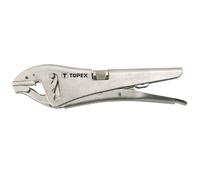 Pince-étau - TOPEX - 225 mm - Mécanisme à cliquet - Acier chrome-vanadium - Mors droits