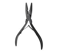 Pince extension cheveux Pince d'application de micro-anneaux, outil trame, pince micro-perles plus proche, d'extension cheveux en acier inoxydable(Black)