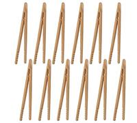 Pince Grille Pain 12PCS Pinces en Bambou Pinces à Pain de Bois Pinces de Cuisine Réutilisables 17.8 cm Pince à Thé Bois Pince à Toasts pour Cuisson, Pain, Thé aux, Fruits et Cornichons