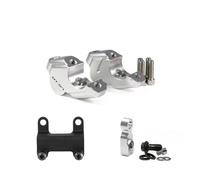 Pince Guidon Kit De Rehausse De Guidon pour Yamaha MT-07 2021-2025, Rehausseur De Guidon, Réglage De Déport, Extension Et Support De Rehaussement Tige Fixation(Argent1)