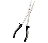 Rapala - Pince de Pêche Longue Reach Pliers - Matériel de Pêche Finition Nickelée - Article de Pêche avec Poignées Moulées Ergonomiques - Pour Décrocher les Leurres et les Hameçons - 28cm - Gris/Noir