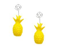 Pince Mémo Ananas en Métal, Porte-photo, Porte-menu de Table | Jaune, Forme Élégante, Support Stable pour Note et Menu, Usage Table et Remise