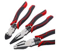 Pince multi-outils sans effort, à bec plat et long, dénudeur de fils d'acier, coupe-câble, sertisseuse, outils à main for électricien(ALL Pliers-SET)