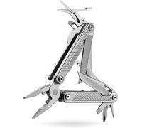 Swiss+Tech Pince Multifonction 17 en 1 avec Structure Autoverrouillée, Tête de Pince en Acier Inoxydable, Couteau en 8Cr13MoV, Motif Exquis, Couleur d’Argent Mate, Pour Survie, Camping, Randonnée