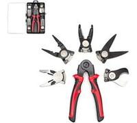 FISHTEC - Pince Multifonction 5 En 1 À Têtes Interchangeables - Universelle Dénuder Long Bec Coupe Câble Ciseaux Matériaux CRV60 4Cr13 Acier Carbone Manche TPR Boîte ABS 300 g Atelier