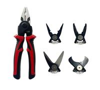 Pince multifonction 5 en 1 pour électriciens, pince à dénuder, pince à sertir, coupe-câble avec tête à changement rapide, coupe-câble en alliage d'acier pour réparation à domicile et travaux