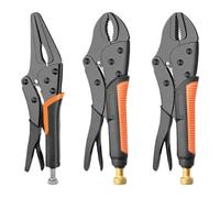 Pince multifonction à verrouillage 7/9/10" avec clé à pipe ronde/droite et lisse, outil de serrage universel et robuste.(9 in pointy)