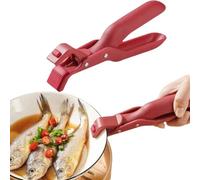 Pince Multifonction Anti-Brûlure en Silicone pour Bol Chaud, Plat - Accessoire de Cuisine Isolant (Rouge)